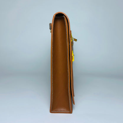 item no 10. yellow zipper briefcase